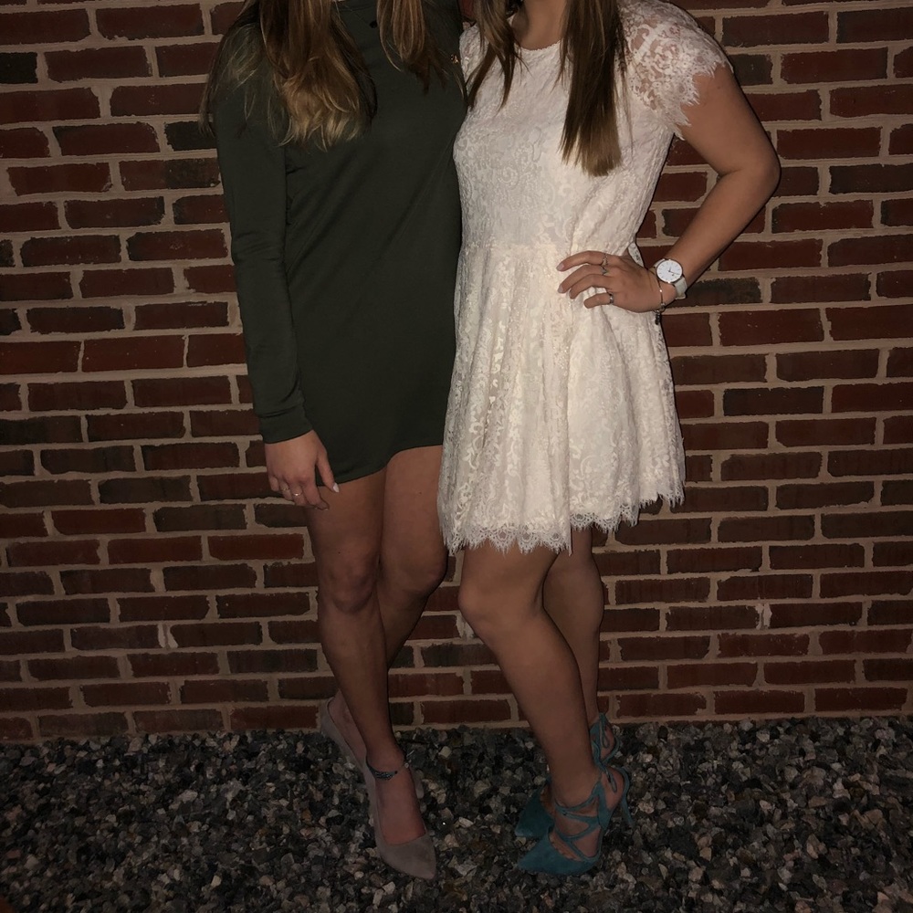 White lace free people dress